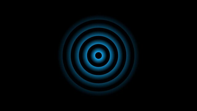 Abstract neon circle radio waves looping background. Abstract neon radio waves signal.Radio wave signal, radar concept.Radio waves seamless animation background video with alpha chanel.4k video