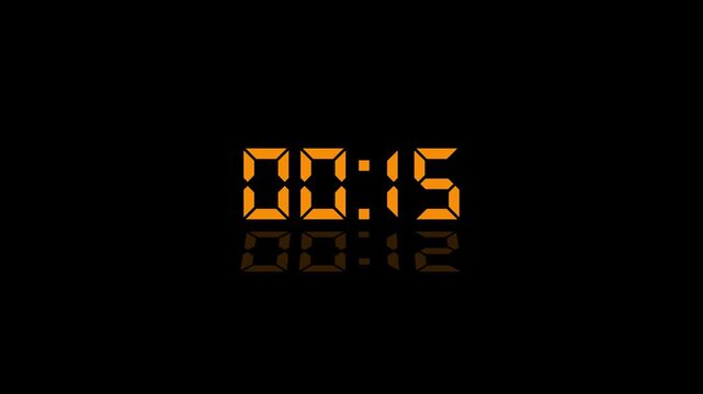 Countdown Digital Clock Animation 20 to 0 second Countdown digital clock timer icon.Animation of glowing 20 to 0 second countdown timer. minute stopwatch,analog clock icon animation