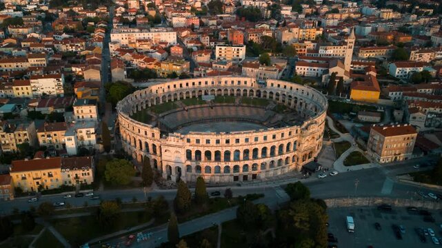 View of Pula Arena in Pula, Croatia.