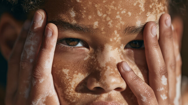 portrait of a young woman with vitiligo