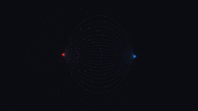 Electric Field Lines Between Positive and Negative Charges Scientific Physics Background