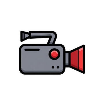 Gray camera icon with red recording button