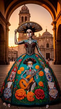 catrina mariachi, catrina charra, catrina mexicana, D&iacute;a de Muertos, mexican day of the dead, calavera mexicana, sugar skull queen, mexican folklore, cultura mexicana, tradici&oacute;n mexicana, heritage of M