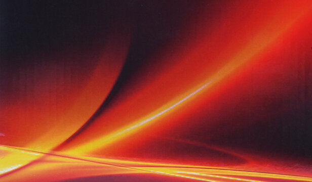 Abstract red and orange background with glowing light lines.