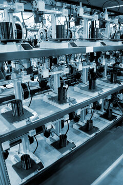 3D printer. Many 3D printers printing object close-up. 3D printer printing black
