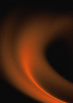 Warm orange light curve glowing in the dark abstract minimalist background