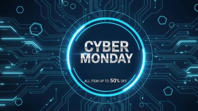 Cyber monday sale digital technology background