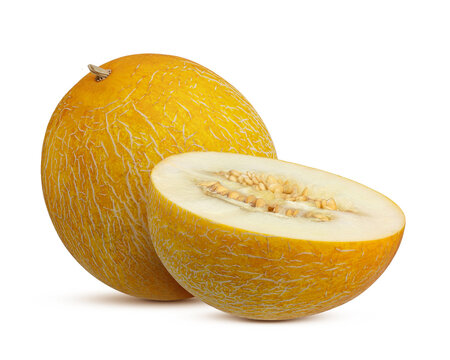 Whole Yellow Torpedo Melon Isolated on White Background