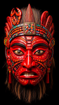 m&aacute;scara roja, m&aacute;scara ceremonial, m&aacute;scara ritual, m&aacute;scara artesanal, m&aacute;scara tallada en madera, arte popular mexicano, folklore mexicano, tradici&oacute;n mexicana, artesan&iacute;a mexicana, m&aacute;scara fant&aacute;stica, pe