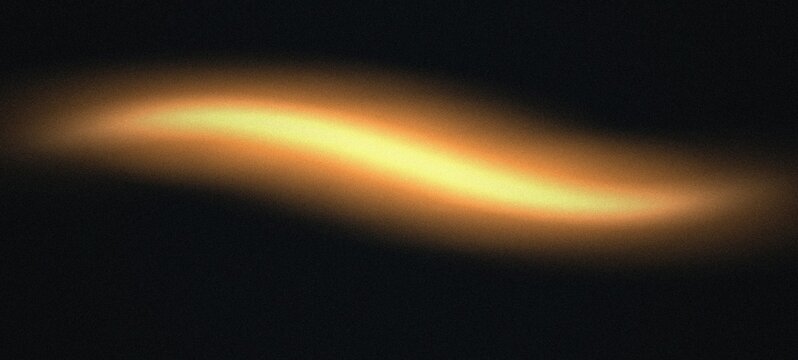 Glowing golden light wave on dark background, abstract smooth curve, warm yellow energy flow, digital for modern