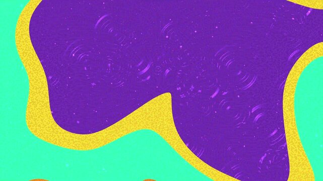 Abstract background with fluid organic shapes in purple yellow and cyan colors.