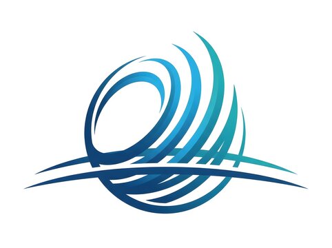Abstract geometric logo design with curved arcs