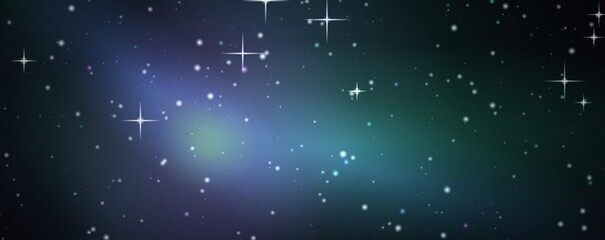 Dark teal and blue cosmic background, with glowing stars, and subtle nebula, haze for science, fiction and astronomical, digital applications © khaledSaifulllah