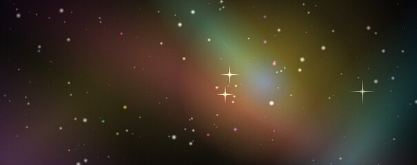 Multicolored nebula background, with glowing stars, and soft light, haze for science, fiction and astronomical, themed digital and projects © khaledSaifulllah