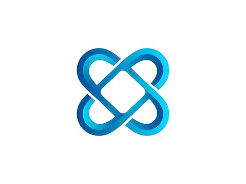 Abstract geometric logo design with continuous loop shape