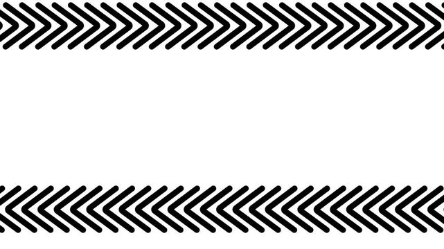 Black Arrow Chevron Pattern Border Frame Animated Loop Isolated White Background Motion Graphic Video