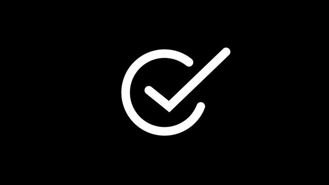 Animated Checklist Loading Circle to Checkmark Icons Sequence Loop Isolated white Background Motion Graphic Video