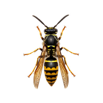 Yellowjacket Wasp on White isolated on transparent background