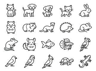 Obraz premium Animal outline icons