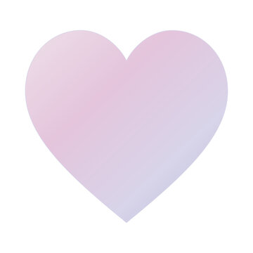 Pastel gradient heart vector, soft pink and purple romance icon, elegant love symbol for wedding