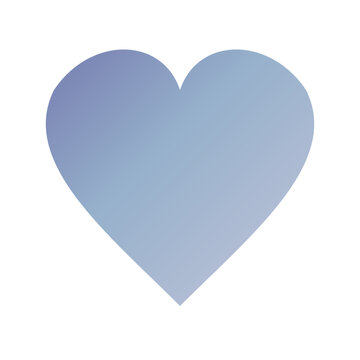 Blue gradient heart vector icon, romantic pastel love symbol, soft aesthetic heart shape graphic