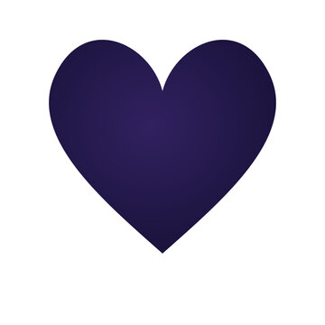 Dark purple heart vector icon, deep violet love symbol, elegant romantic shape for wedding design