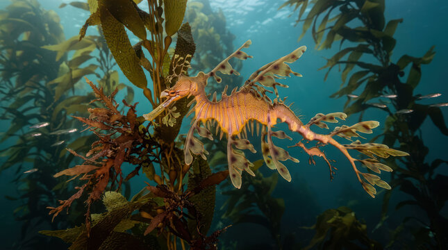Leafy Sea Dragon Underwater Kelp Forest Marine Life 5.