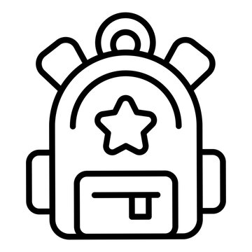 School Backpack Line Icon