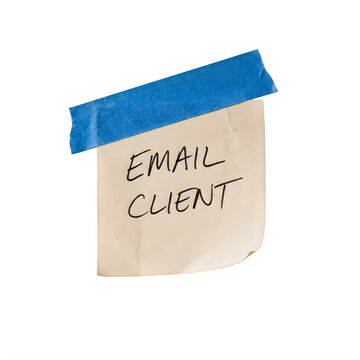 Email concept sticky note with blue tab
