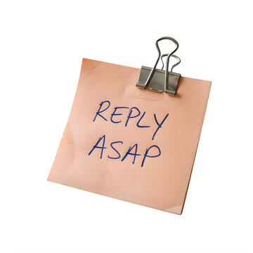 Note with keep reply asap text on paper