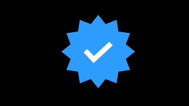 Blue Verified Badge Animation, Animated Social Media Verification Check Mark Badge Motion Graphic