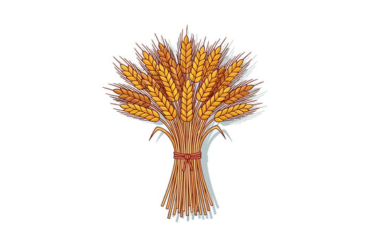 Golden Wheat Sheaf Vector Illustration
