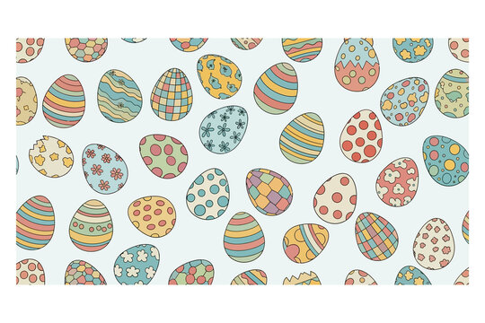 Retro Easter Egg Seamless Pattern