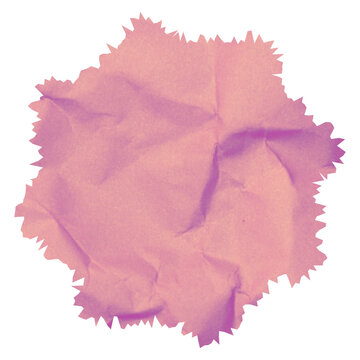 Rose Crumpled Paper Texture, Wrinkled Torn Paper Sheet, Soft Blush Craft Background, Abstract Isolated Cutout