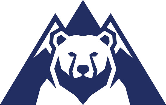 Mountain Bear Icon Illustration Creative Design Template 

