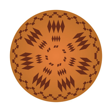 Southern California Indigenous Basket with Radial Geometric Pattern