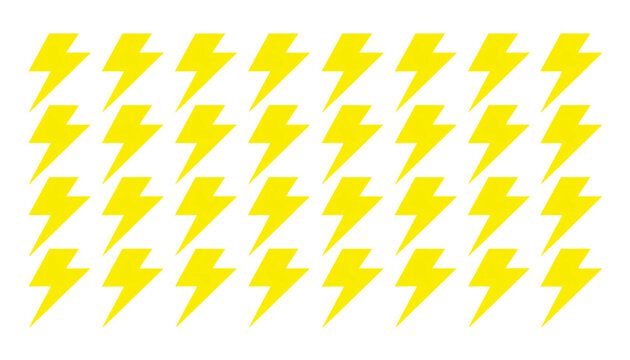 Pattern of yellow lightning bolt icons on white background