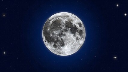 Obraz premium Full Moon in a Starry Night Sky