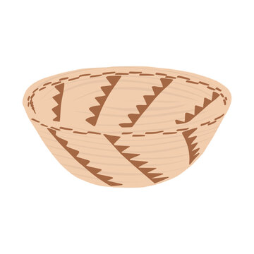 Southern California Indigenous Basket Bowl with Zigzag Pattern
