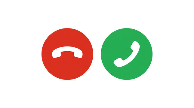 Red decline and green accept phone call icons