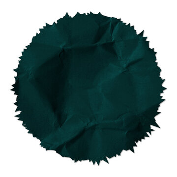 Dark Green Torn Crumpled Paper Texture Transparent PNG Isolated Wrinkled Kraft Paper Element