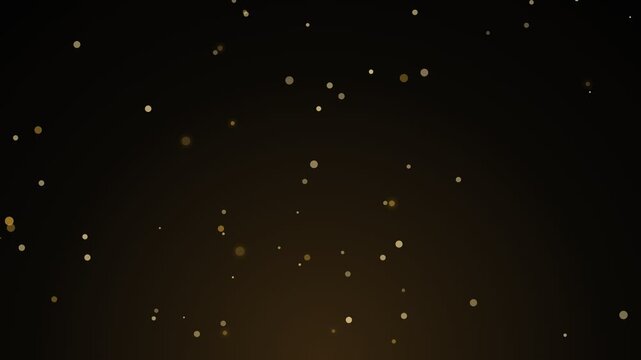 Elegant abstract background featuring shimmering golden particles and bokeh lights rising slowly against a dark, warm-toned gradient, creating a magical and festive celebration atmosphere