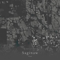 Fototapeta premium Minimalist Street Map of Saginaw, United States | Black and White Line Art