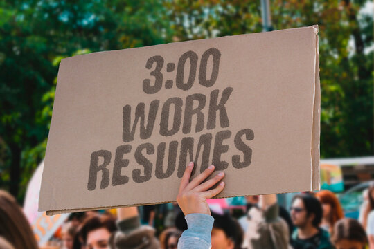 "3:00 Work Resumes" Labor restarts after the Gulf state's afternoon ban ends. RESUMES. AFTERNOON. BAN. GULF. LABOR.