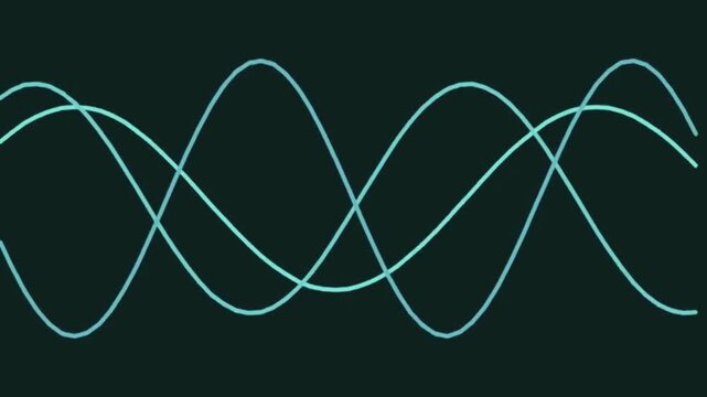 Waveforms Dancing in Dark Background