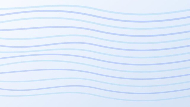 Seamless looping animation of abstract wavy lines in gentle pastel blue colors creating a clean and soft modern background suitable for corporate presentations, branding, or website design