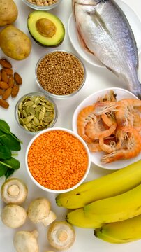 Foods that contain copper. Selective focus.