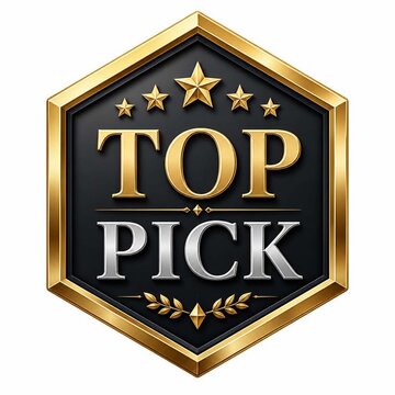Premium Hexagonal Top Pick Gold and Black Badge