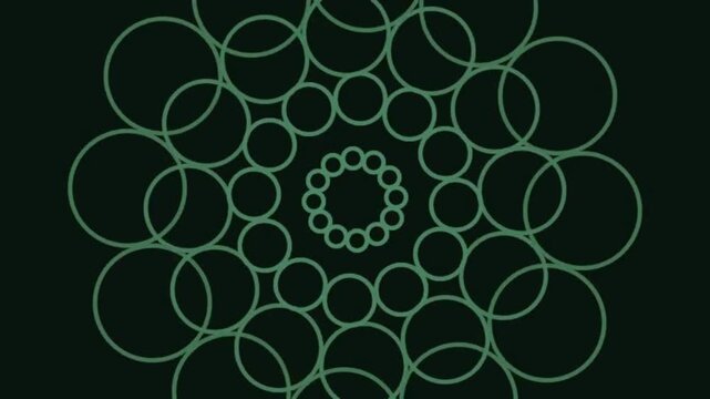 Circular Geometric Patterning Demonstrating Intricate Ring Design in Dark Green