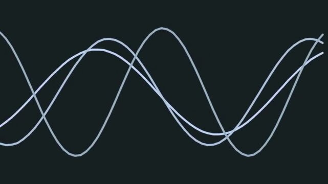 Abstract Waveforms in Dark Background Demonstrating Smooth Intersecting Lines